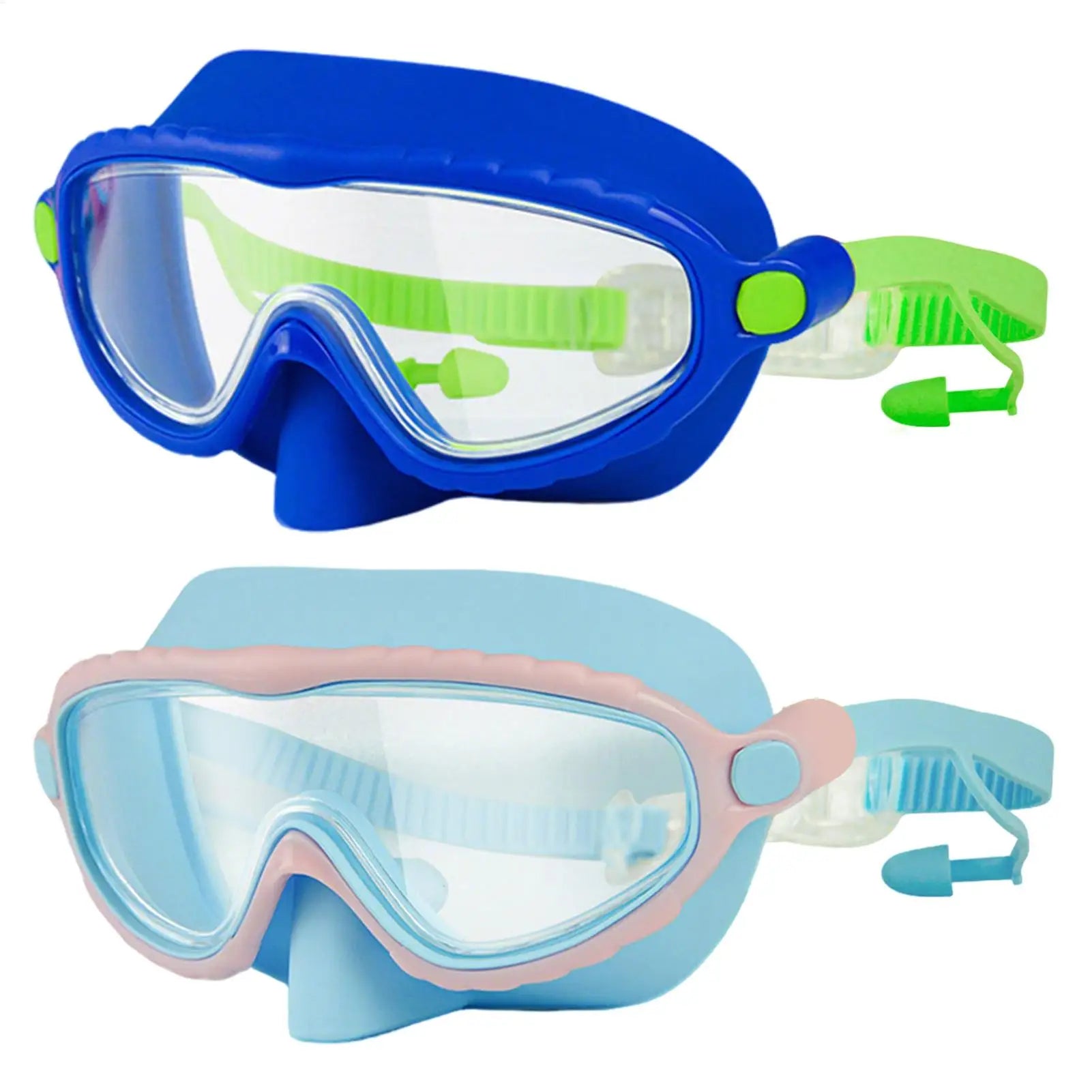 Goggles With Nose Cover Diving Glasses Anti-Fog No-Leak Clear Waterproof Snorkeling Goggles Gear For Children Kids Aged 4-15