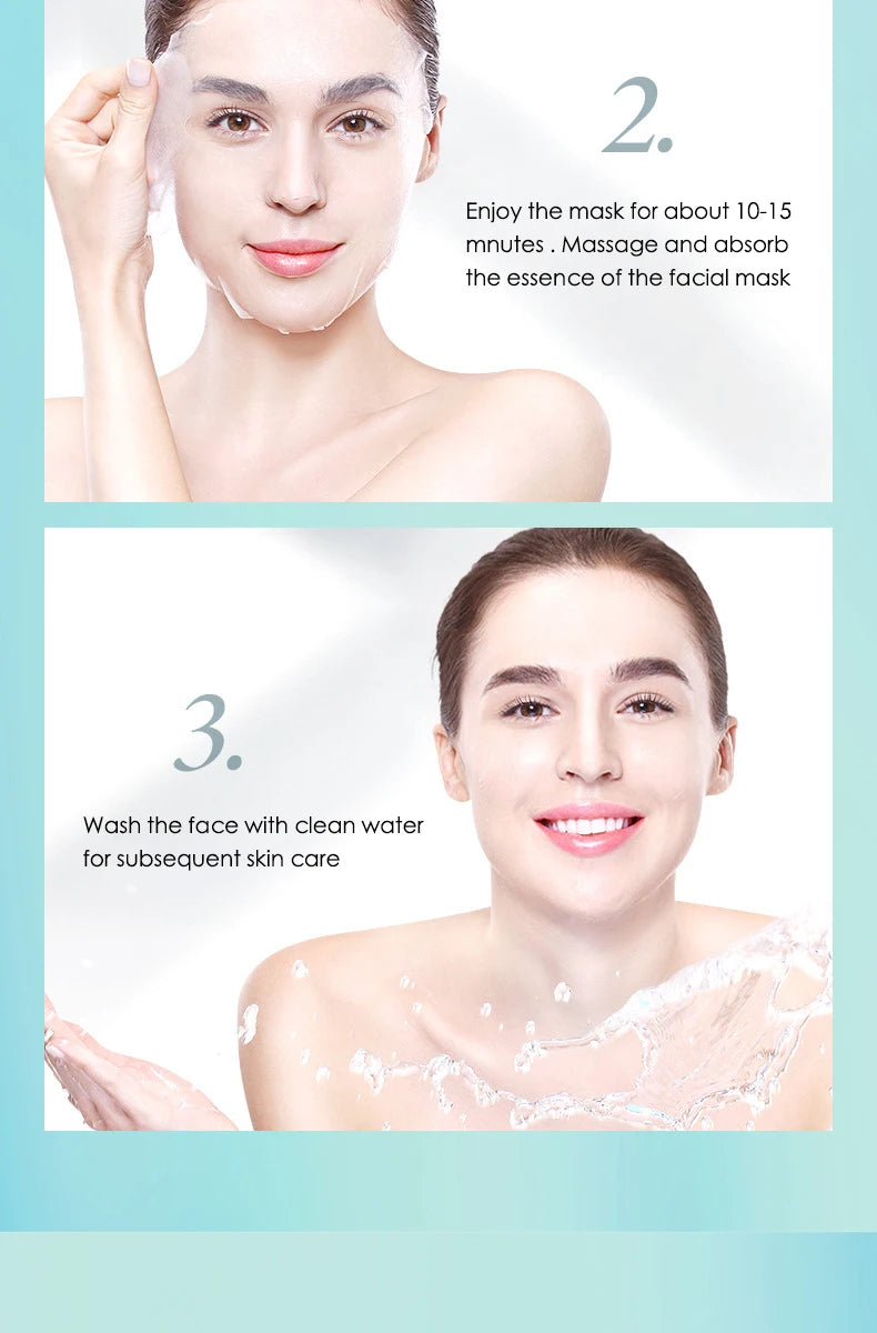 SADOER 20-Piece Snail Collagen & Hyaluronic Acid Sheet Mask Set - Korean Skincare