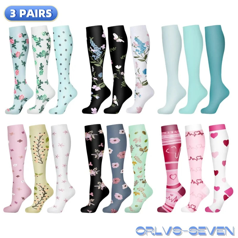 3-Pack Knee High Compression Socks 30mmHg - Sports, Medical & Travel