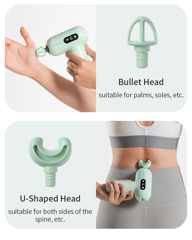 Deep Tissue Percussion Massage Gun — 6-Speed with 4 Massage Heads