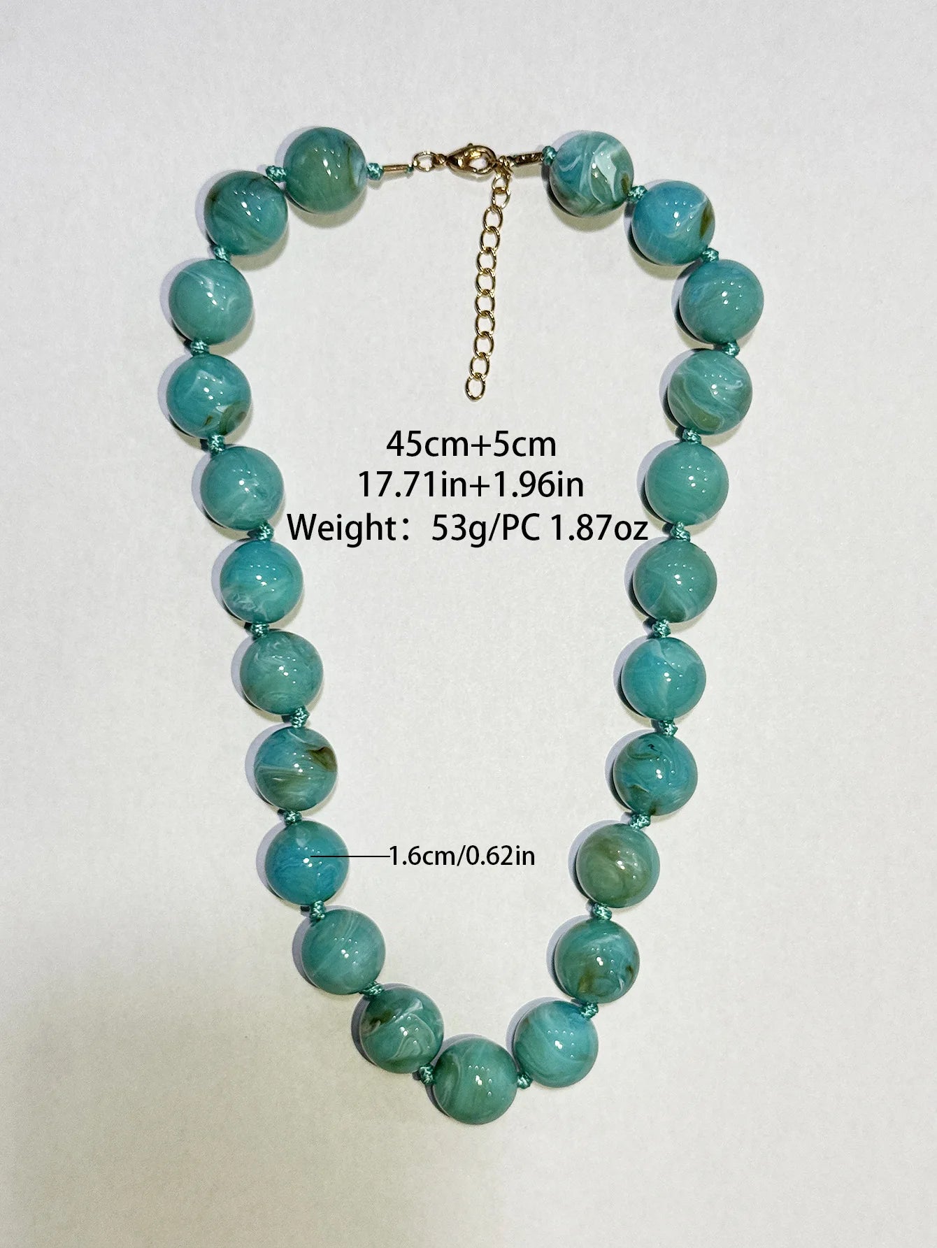 Vintage Beaded Choker Necklace – Bohemian Resin Bead Jewelry for Women