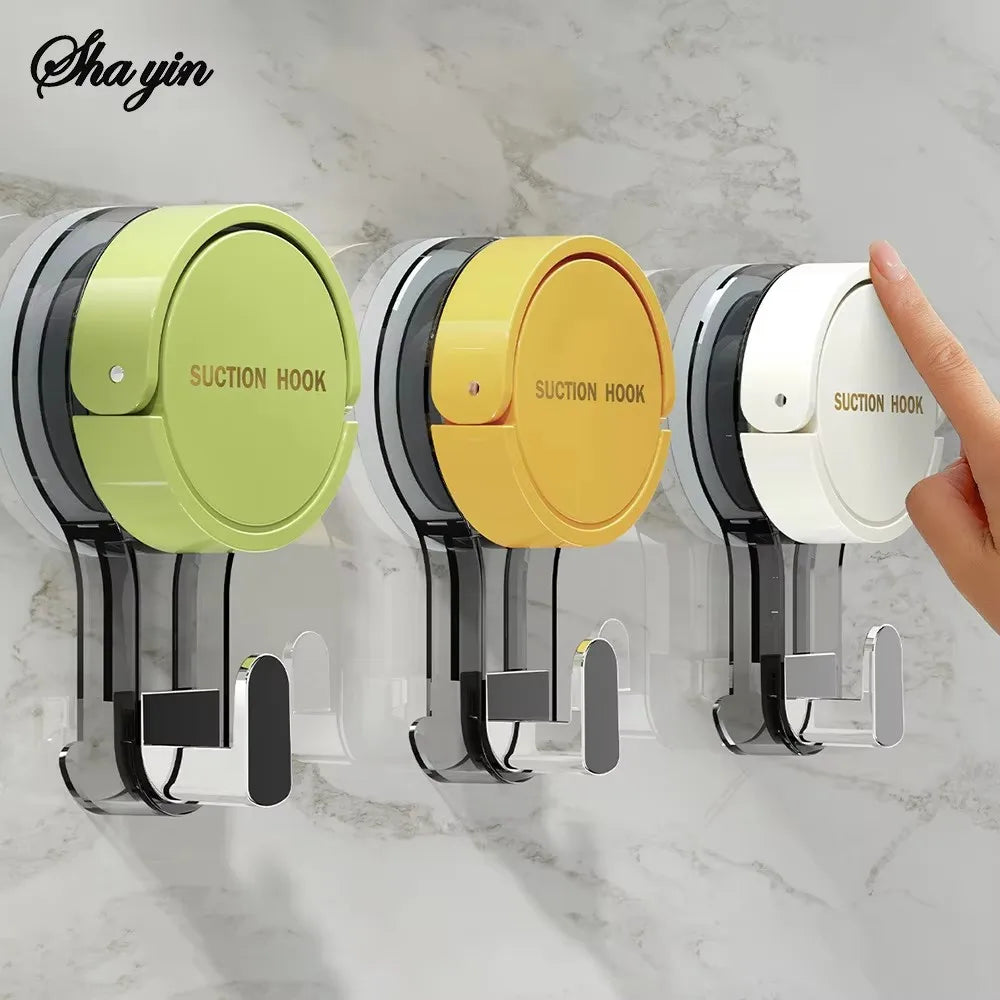 Strong Vacuum Suction Cup Hooks – No-Drill, Traceless & Waterproof for Bathroom, Kitchen & More