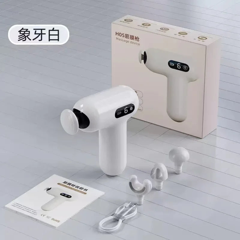 Deep Tissue Percussion Massage Gun — 6-Speed with 4 Massage Heads