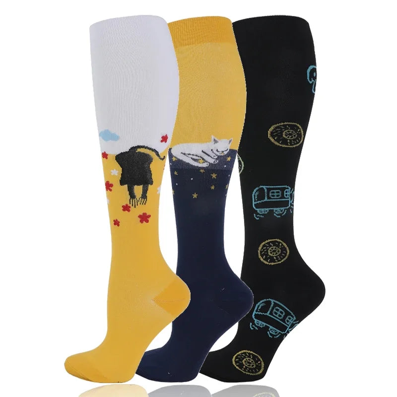 3-Pack Knee High Compression Socks 30mmHg - Sports, Medical & Travel