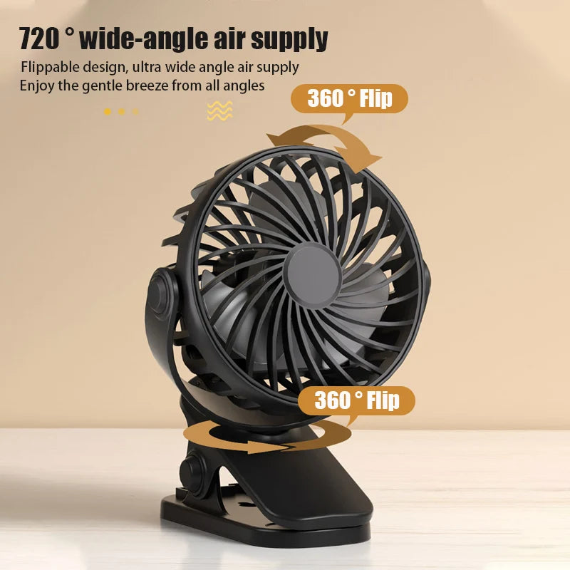 720° Rotating Clip Fan with Night Light