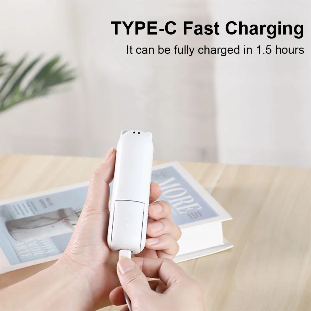 Mini Portable Rechargeable Handheld Fan with Power Bank