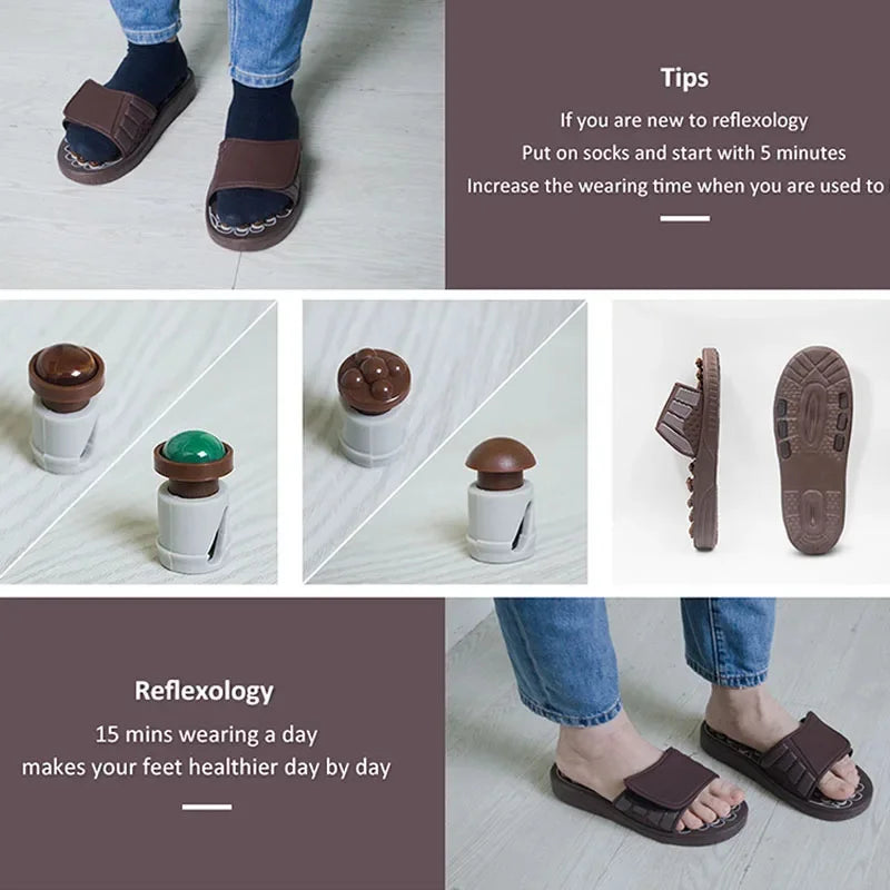 Acupuncture Reflexology Massage Slippers | Foot Pain & Arthritis Relief | S–XL