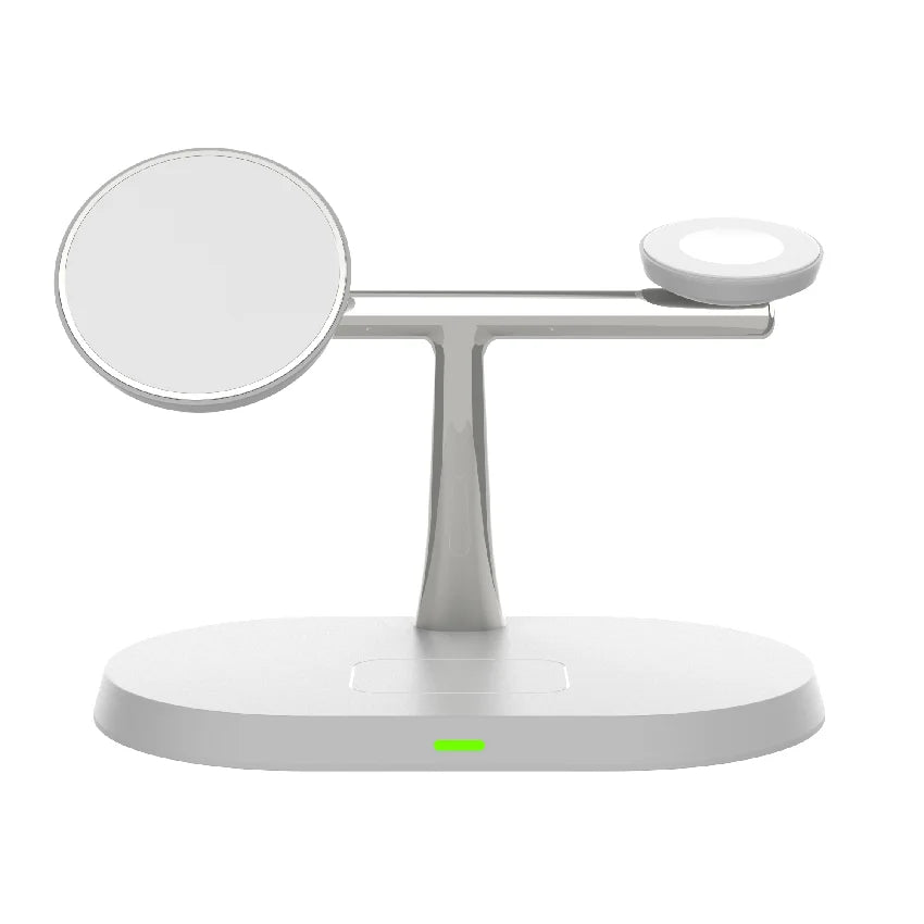 3-in-1 Magnetic Wireless Charger Stand | 30W Fast Charging for iPhone, Apple Watch & AirPods