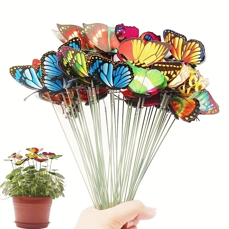 3D Butterfly Garden Stakes - Multicolor Decorative Yard & Planter Decor