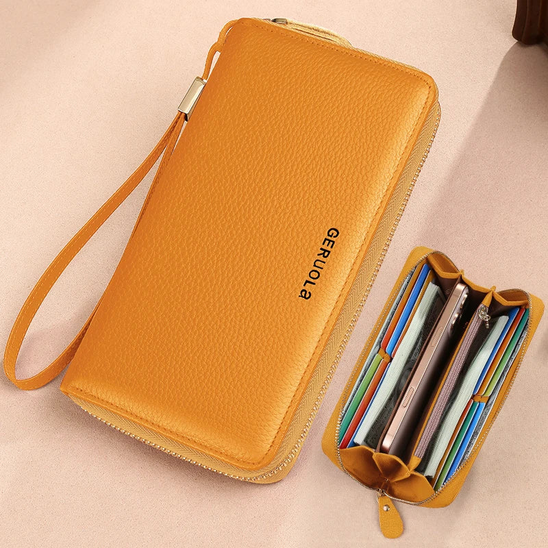 GERUOLA Genuine Leather RFID Blocking Long Wallet