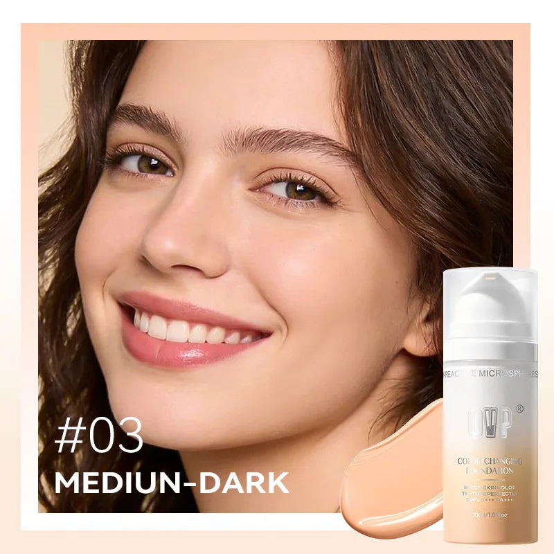 Color-Changing Sunscreen Foundation,Skin Tone Matching,All-Day Long-Lasting Wear,Perfect Base for Flawless Makeup
