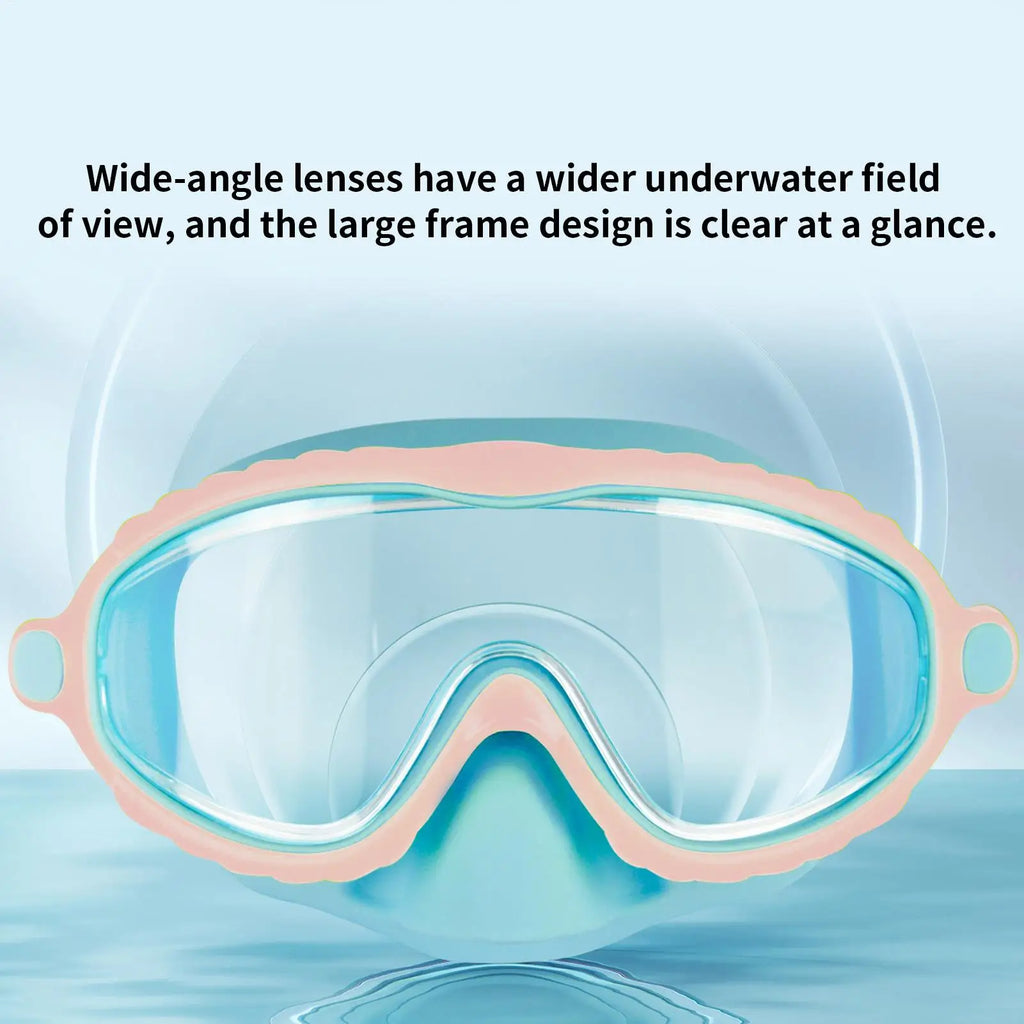 Goggles With Nose Cover Diving Glasses Anti-Fog No-Leak Clear Waterproof Snorkeling Goggles Gear For Children Kids Aged 4-15