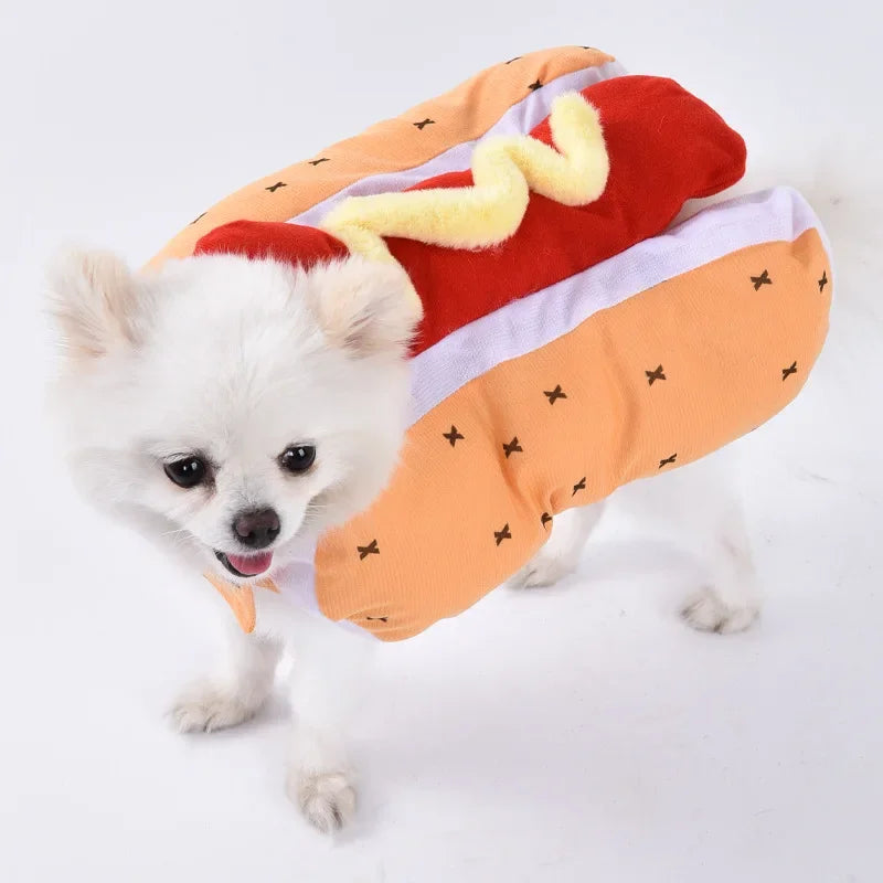 3-Piece Halloween Dog Cosplay Costume Set with Wig Hat & Prop