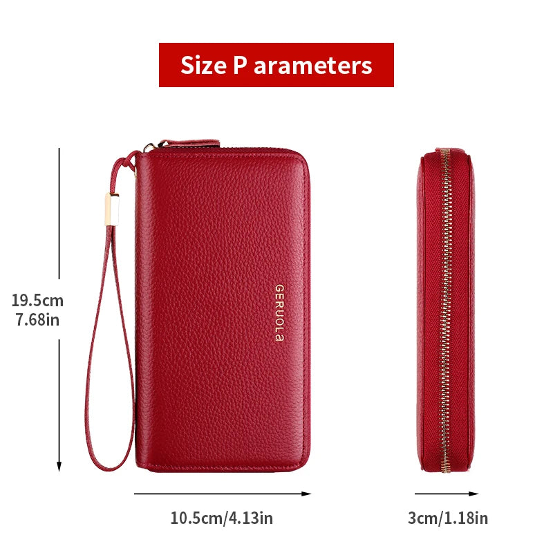 GERUOLA Genuine Leather RFID Blocking Long Wallet