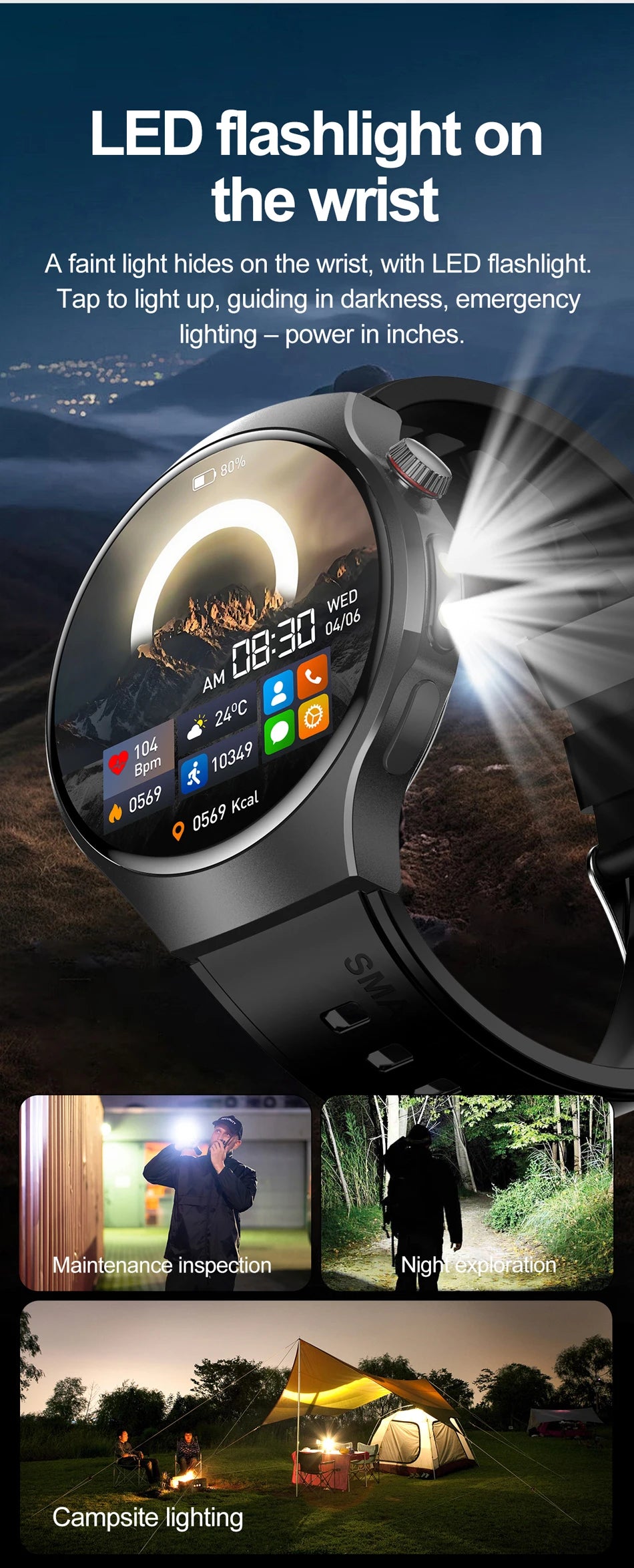ChiBear Smartwatch - Bluetooth Calling, IP68, Heart Rate, 150+ Sports Modes