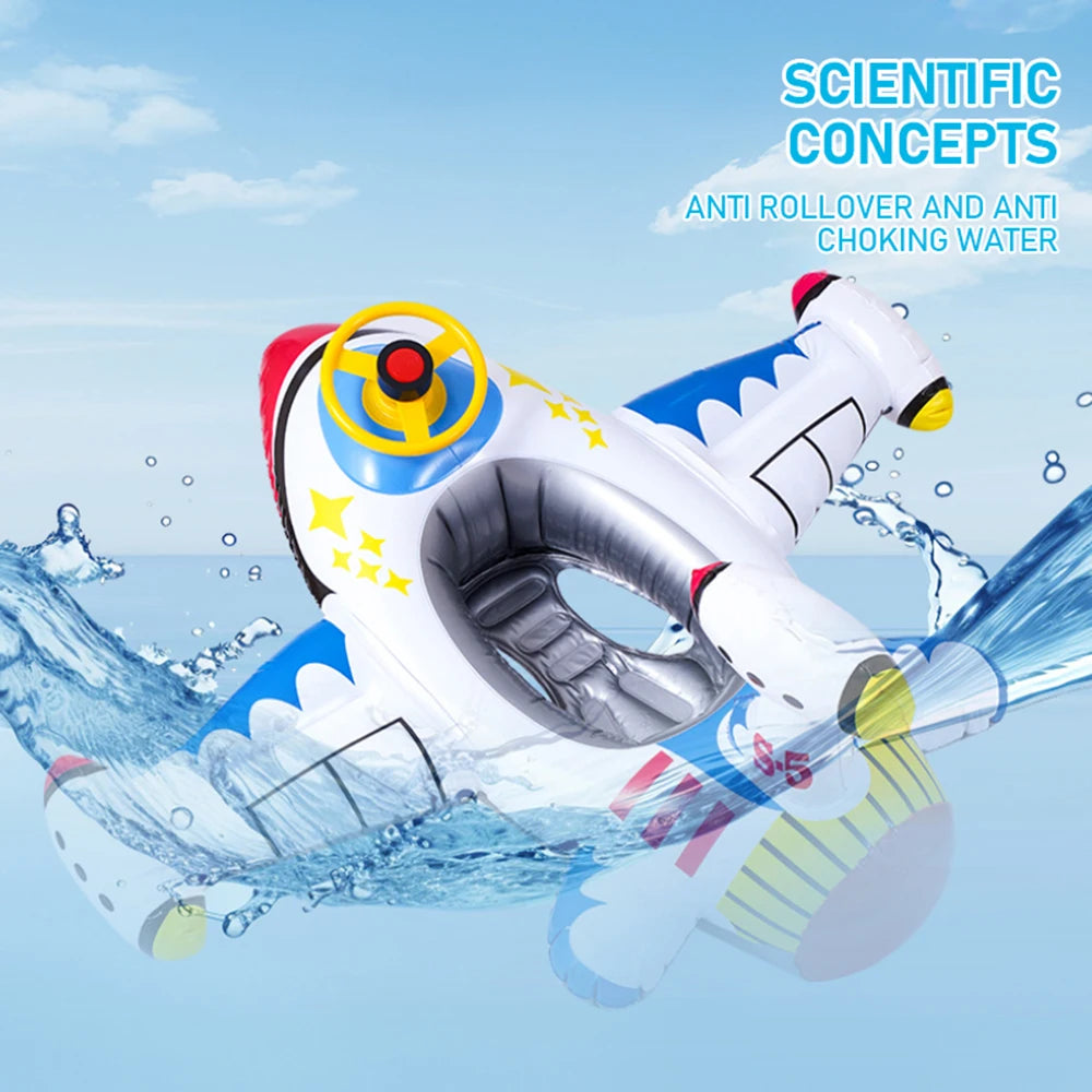 New Inflatable  Aircraft  Swimming Ring , Outdoor Water play toy with Steering wheels  Swimming Ring