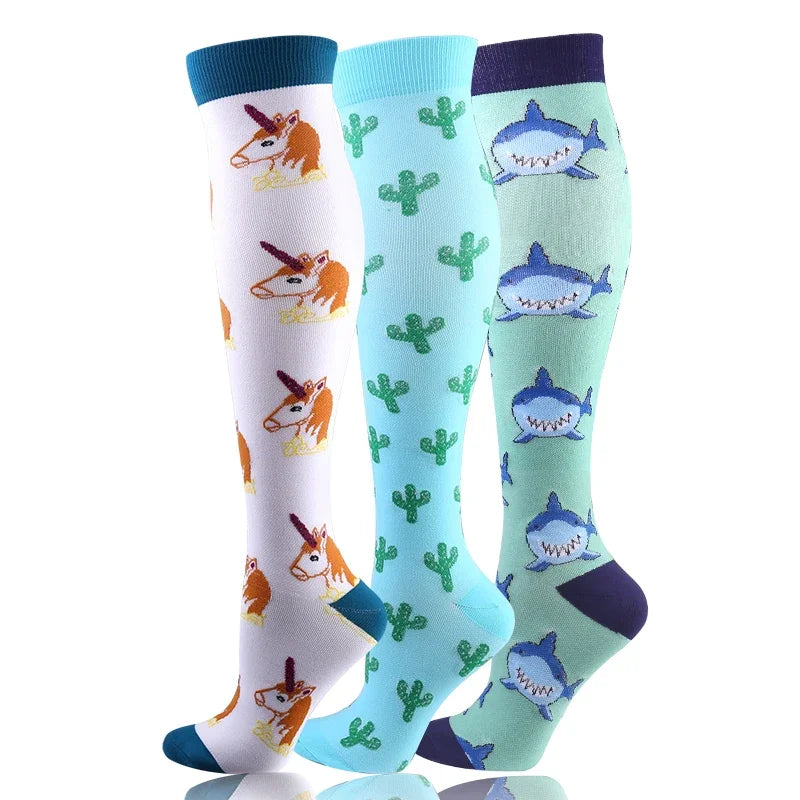 3-Pack Knee High Compression Socks 30mmHg - Sports, Medical & Travel