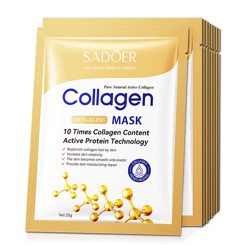 SADOER 20-Piece Snail Collagen & Hyaluronic Acid Sheet Mask Set - Korean Skincare
