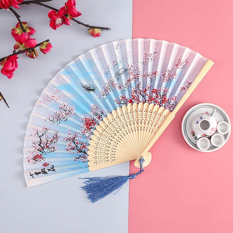 Chinese Style Silk Folding Fan - Hanfu & Cheongsam