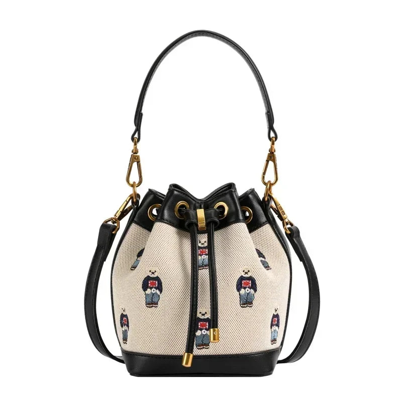 Women's Drawstring Bucket Crossbody Bag