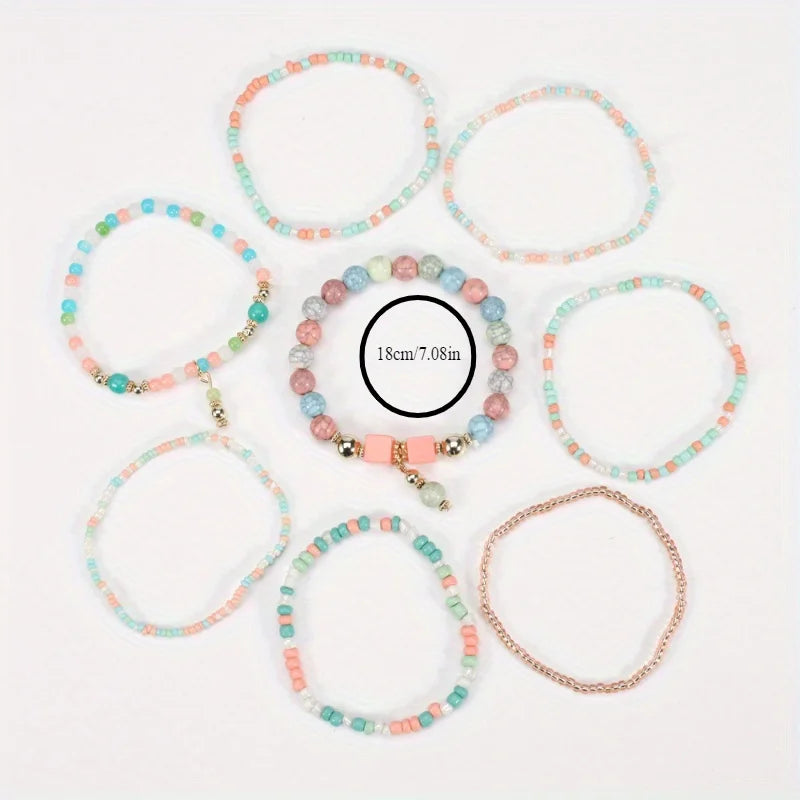 Bohemian Colorful Beaded Bracelet – Handmade Boho Bangle for Women