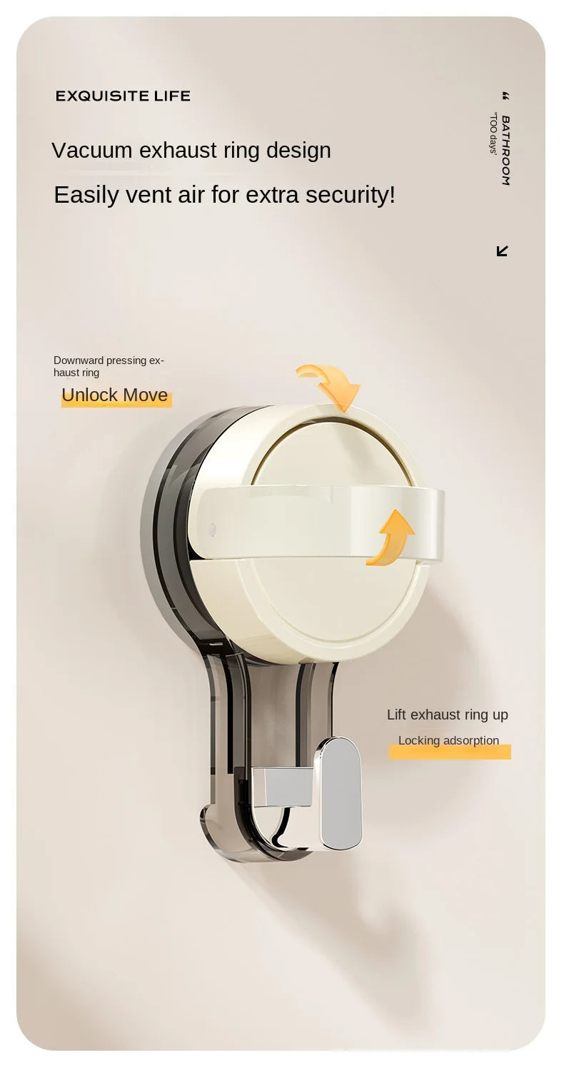 Strong Vacuum Suction Cup Hooks – No-Drill, Traceless & Waterproof for Bathroom, Kitchen & More