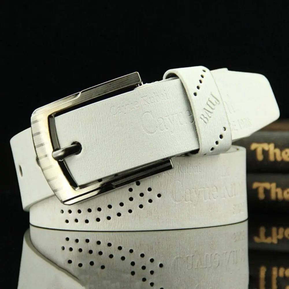Men's Classic PU Leather Belt with Alloy Buckle