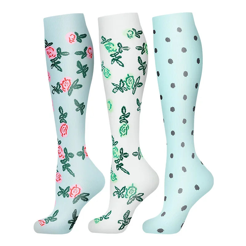 3-Pack Knee High Compression Socks 30mmHg - Sports, Medical & Travel