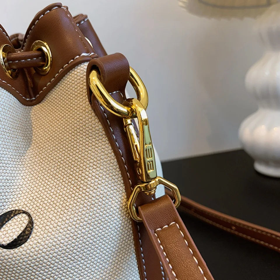 Women's Drawstring Bucket Crossbody Bag