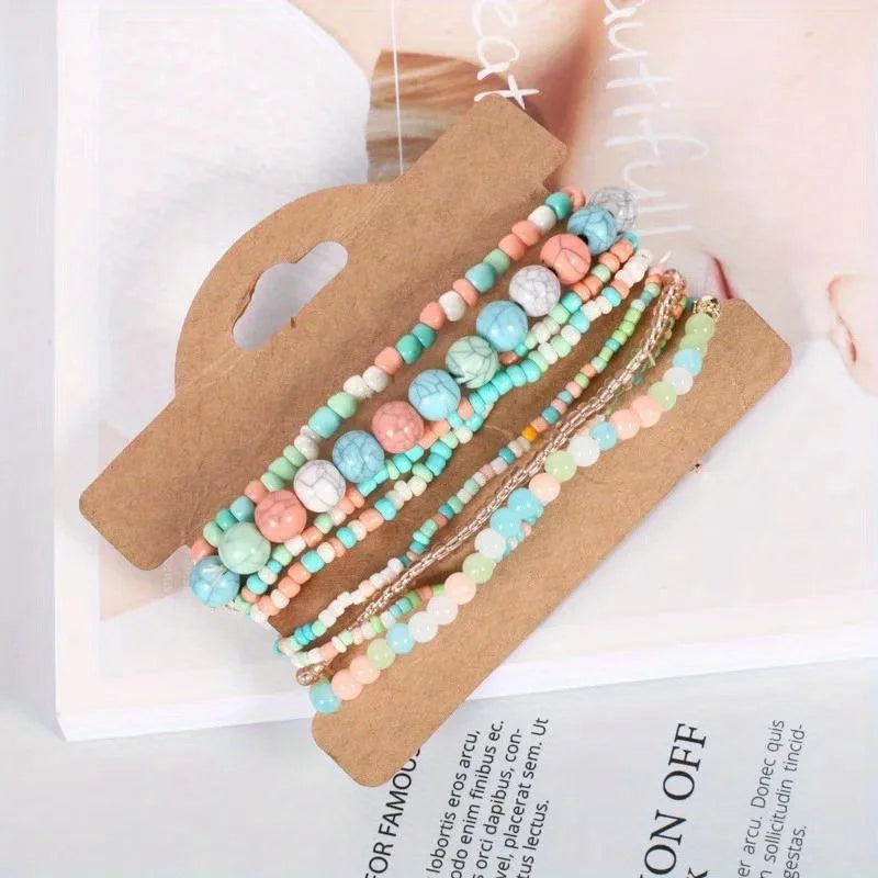 Bohemian Colorful Beaded Bracelet – Handmade Boho Bangle for Women