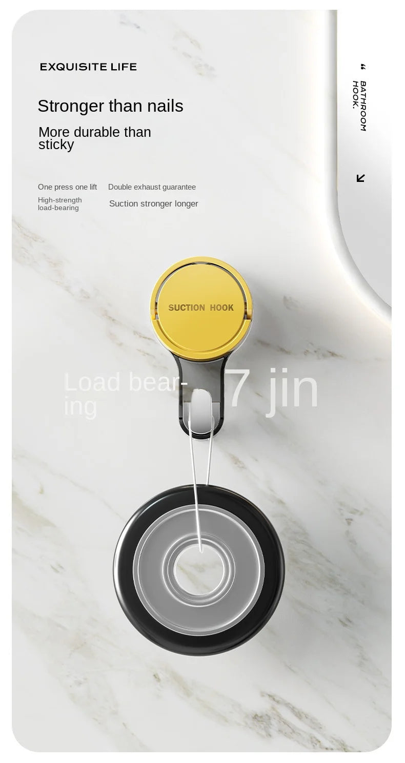 Strong Vacuum Suction Cup Hooks – No-Drill, Traceless & Waterproof for Bathroom, Kitchen & More