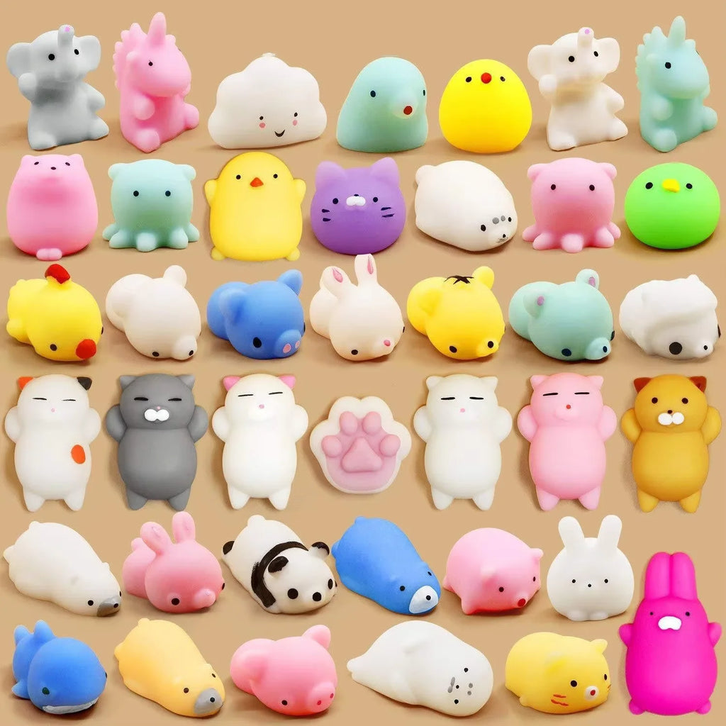 18-Piece Mini Animal Stress Relief Squeeze Toy Set