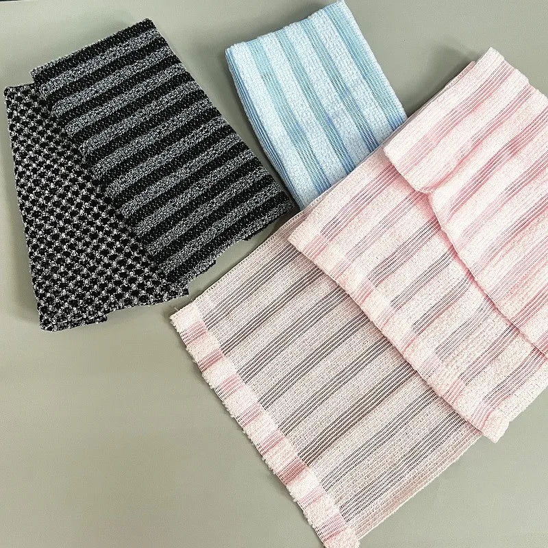 Japanese Exfoliating Bath Towel - Extra Long Back Scrubber, Two-Sided, Antibacterial