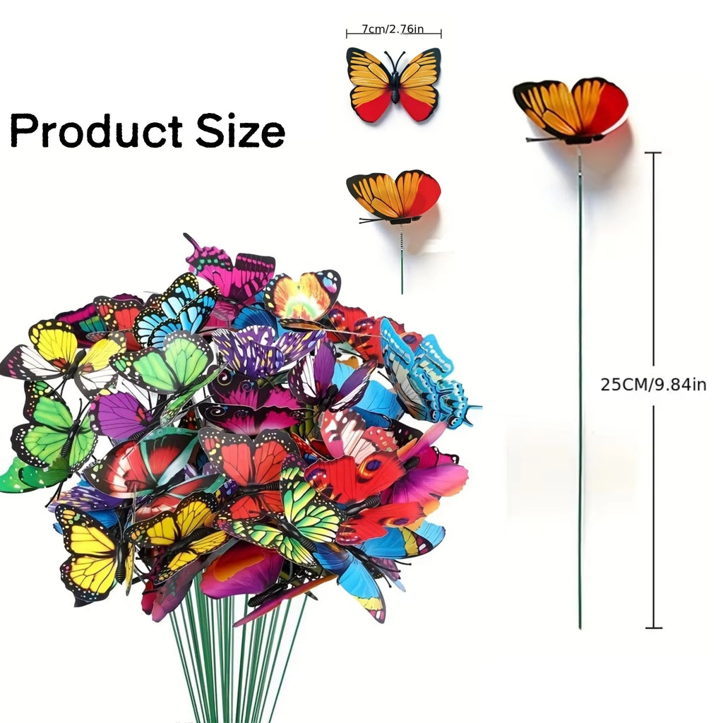 3D Butterfly Garden Stakes - Multicolor Decorative Yard & Planter Decor