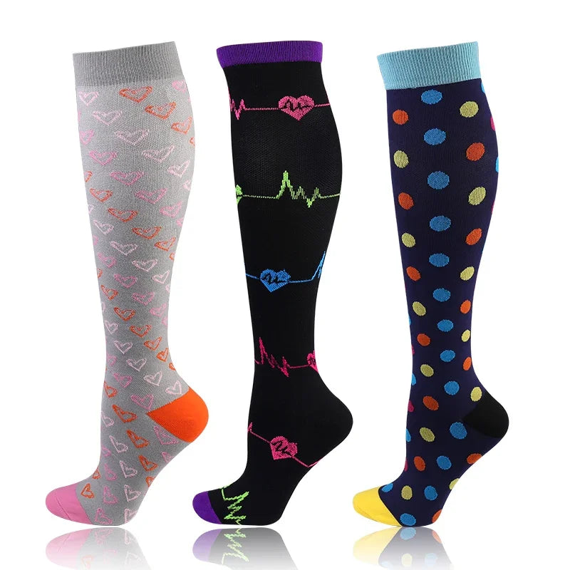 3-Pack Knee High Compression Socks 30mmHg - Sports, Medical & Travel