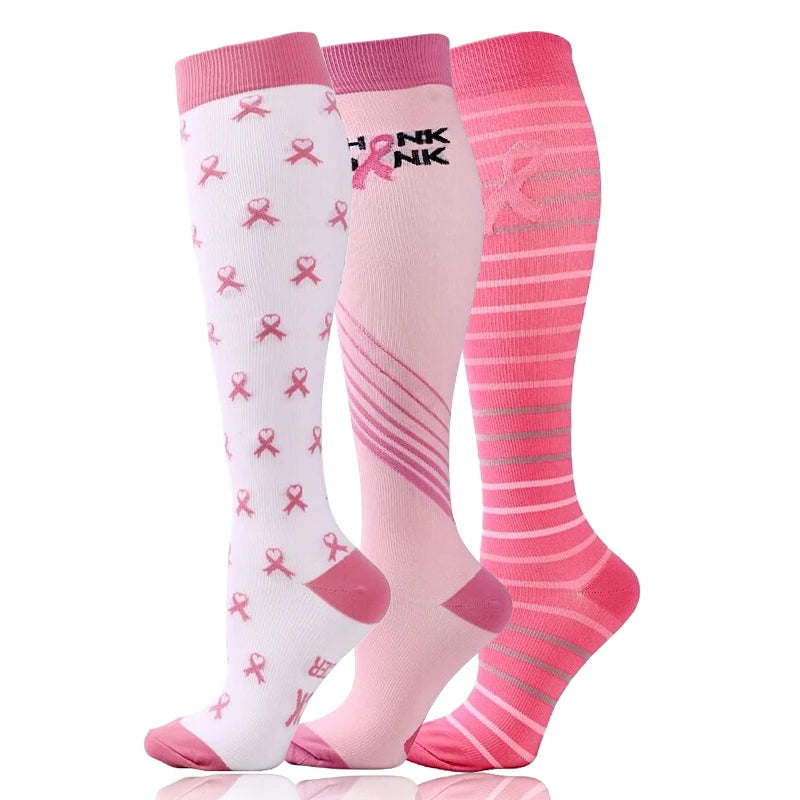 3-Pack Knee High Compression Socks 30mmHg - Sports, Medical & Travel