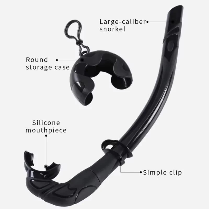 JUNHAIINS Tempered Glass Freediving Mask Snorkeling Set Foldable snorkel J-type Diving Mask with Camera Mount