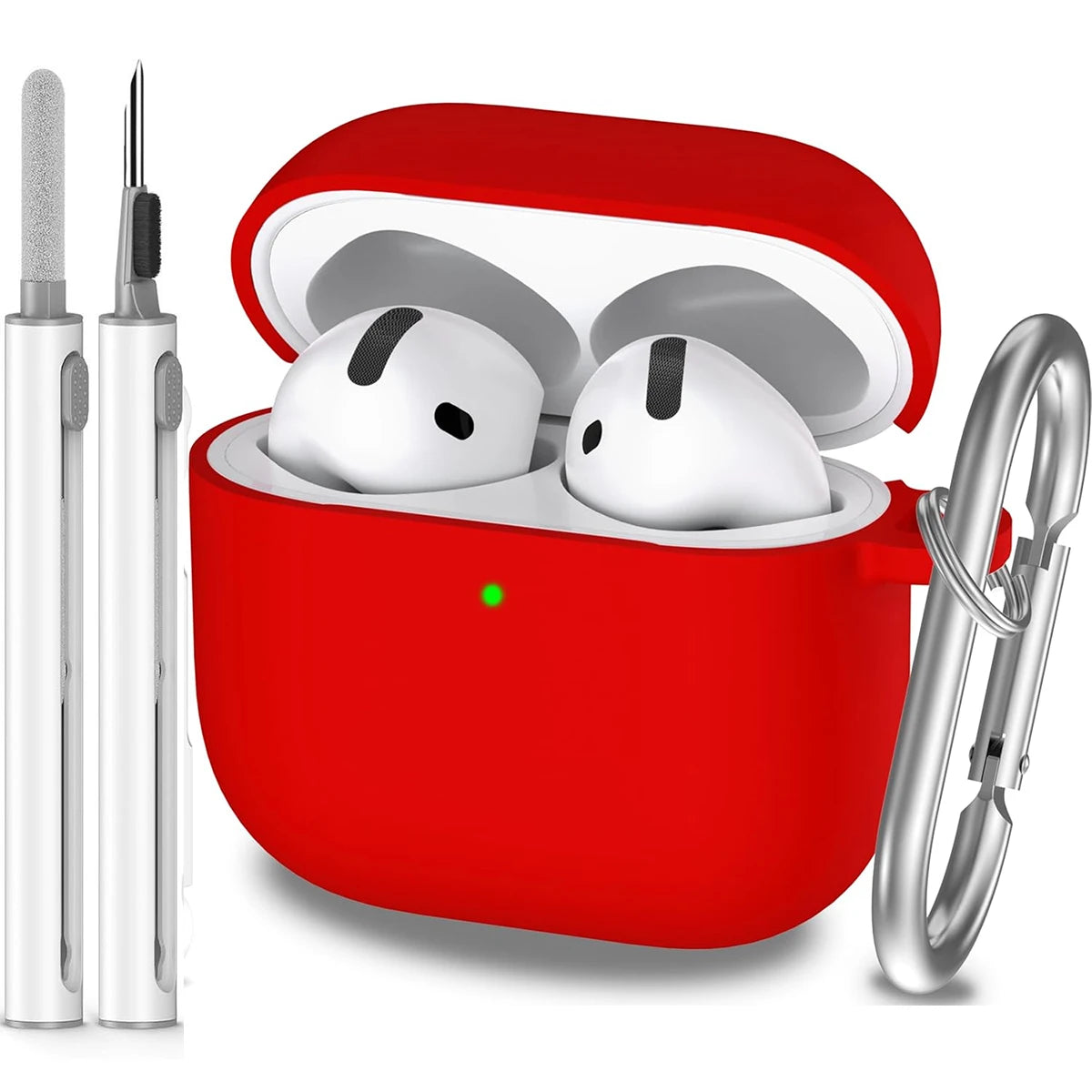 AirPods 4 Case (2024) - Military Grade Silicone with Keychain, 12 Colors