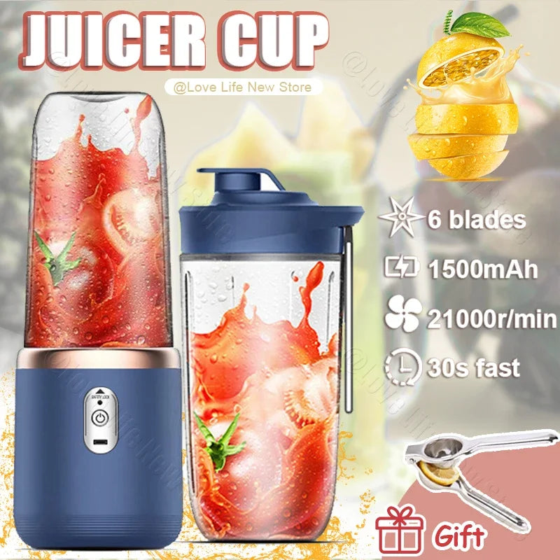 Portable USB Electric Juicer Blender | Fresh Juice Anywhere | Fruit, Milkshake & Smoothie Maker