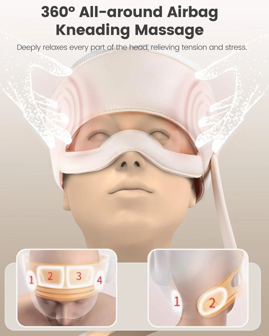 Head & Eye Massager with Heat | 3 Modes, 6-Level Warmth, Remote Control | Stress & Fatigue Relief