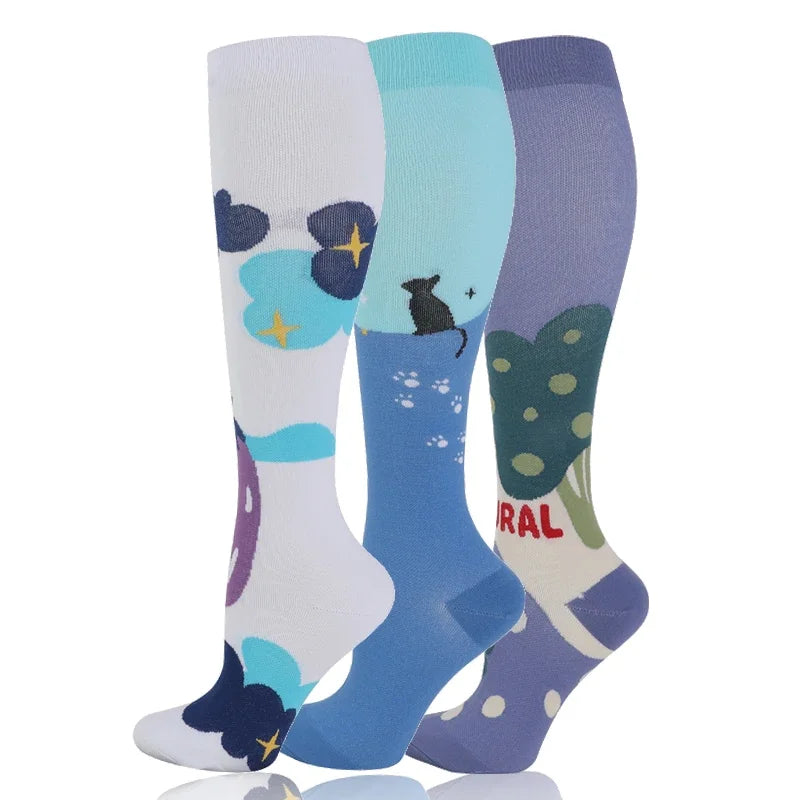 3-Pack Knee High Compression Socks 30mmHg - Sports, Medical & Travel