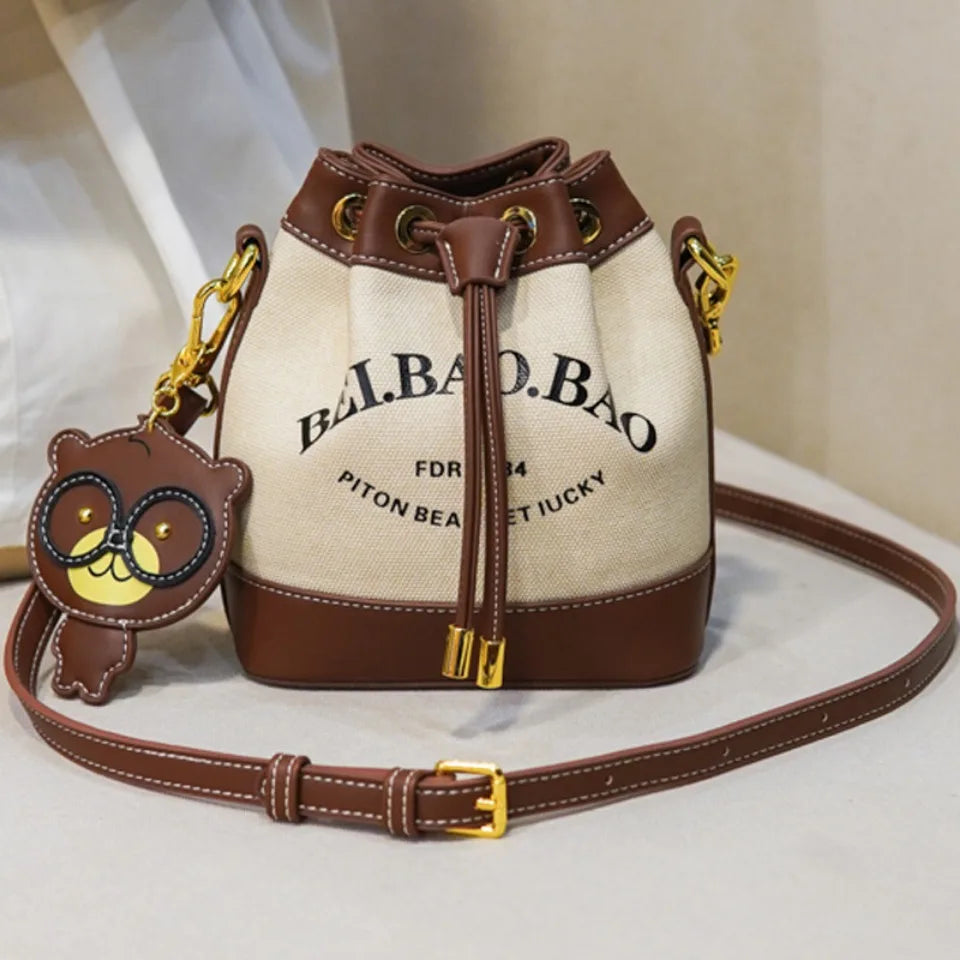 Women's Drawstring Bucket Crossbody Bag