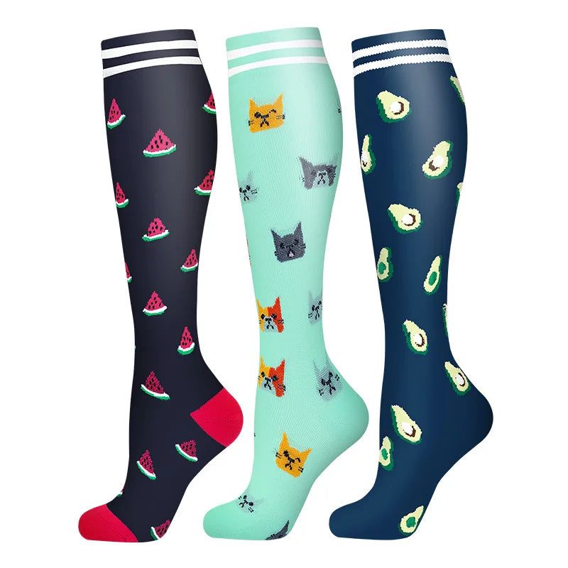 3-Pack Knee High Compression Socks 30mmHg - Sports, Medical & Travel
