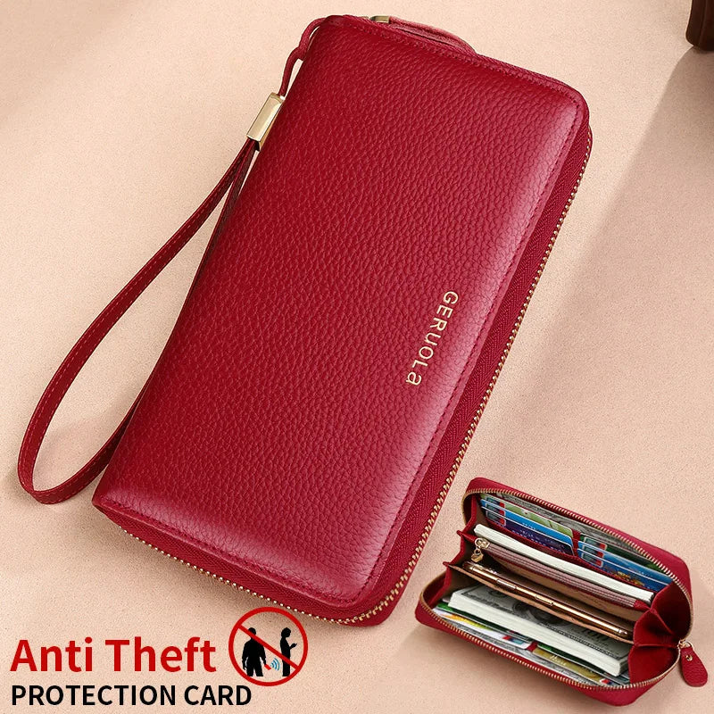 GERUOLA Genuine Leather RFID Blocking Long Wallet