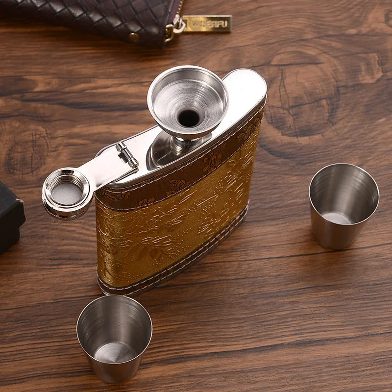 8oz Stainless Steel Hip Flask — Portable Travel Whisky Flask for Spirits, Wine & More
