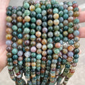 Natural Stone Beads Indian Agate Stone Round Ball Loose Beads 4 6 8 10 12MM for Jewelry Making Necklace DIY Bracelets Accessory