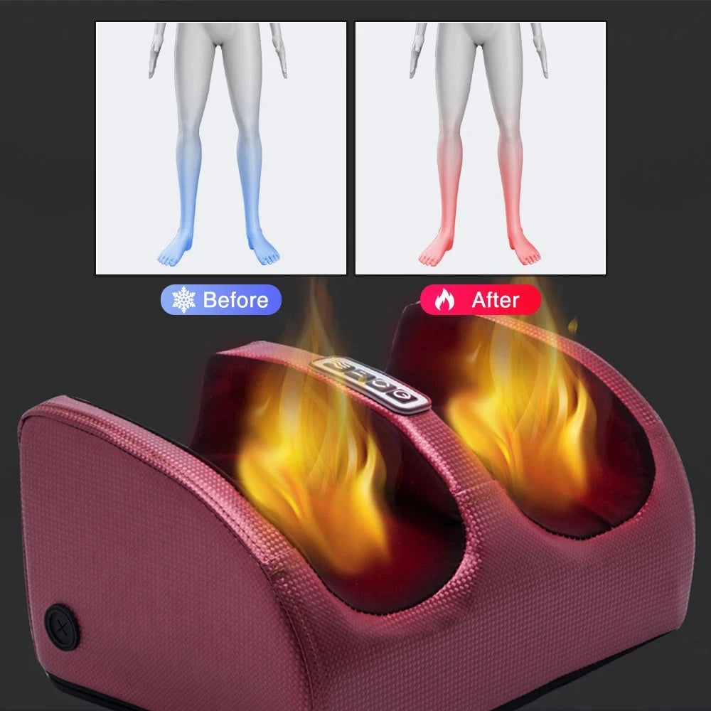 Electric Shiatsu Foot & Calf Massager with Heat | 12-Ball Kneading Relief