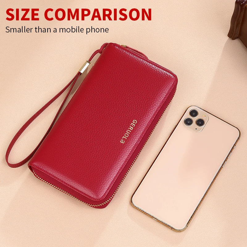 GERUOLA Genuine Leather RFID Blocking Long Wallet