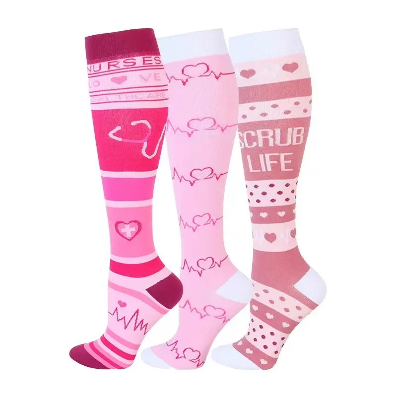 3-Pack Knee High Compression Socks 30mmHg - Sports, Medical & Travel