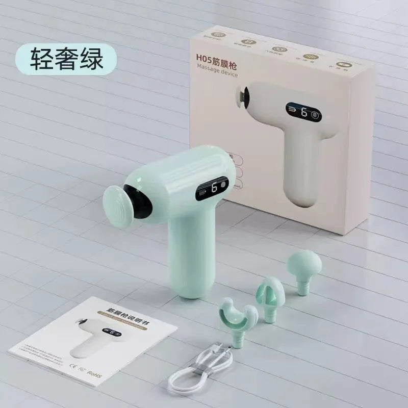 Deep Tissue Percussion Massage Gun — 6-Speed with 4 Massage Heads